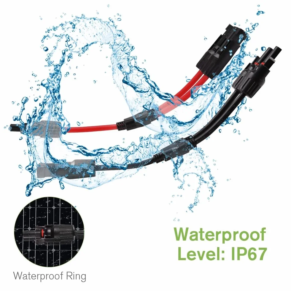 Złącze Panelu Słonecznego URAQT 1 Para 6 mm² 10AWG Wodoodporne Plug and Play Splitter MMF+FFM 1 Mężczyzna do 2