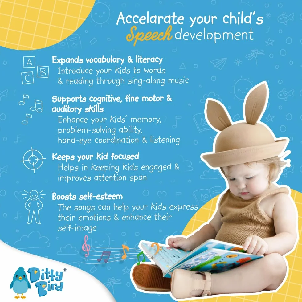 Ditty Bird | Learning Songs | Interactive Musical Book for toddlers 1- 3 | Sing-Along boardbook for baby