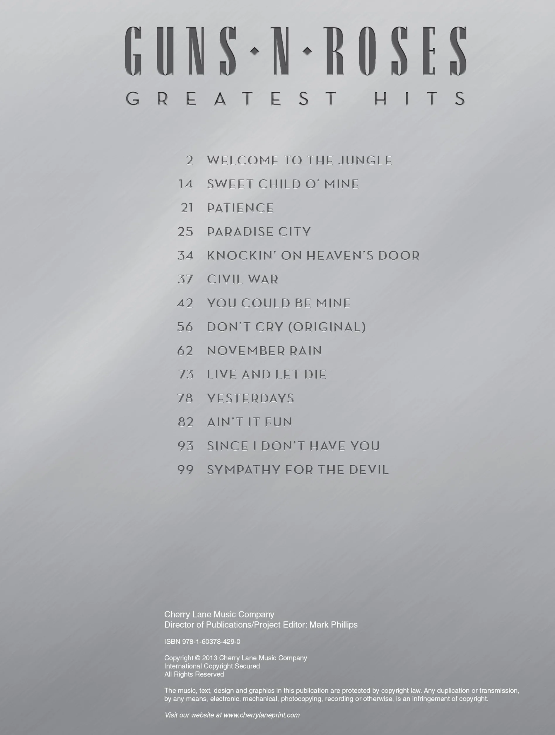 Guns n' Roses Greatest Hits Piano Voix Guitare