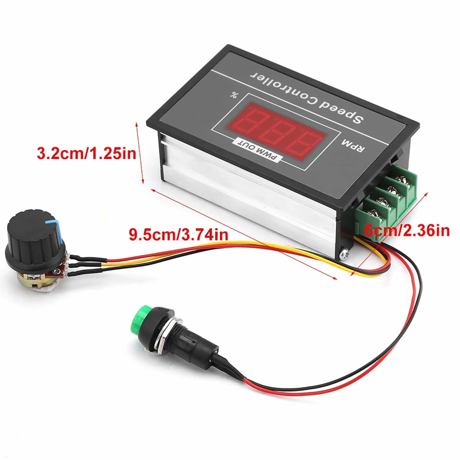 Regulator Prędkości Silnika DC, 6-60V, 30A, z Wyświetlaczem LED, PWM