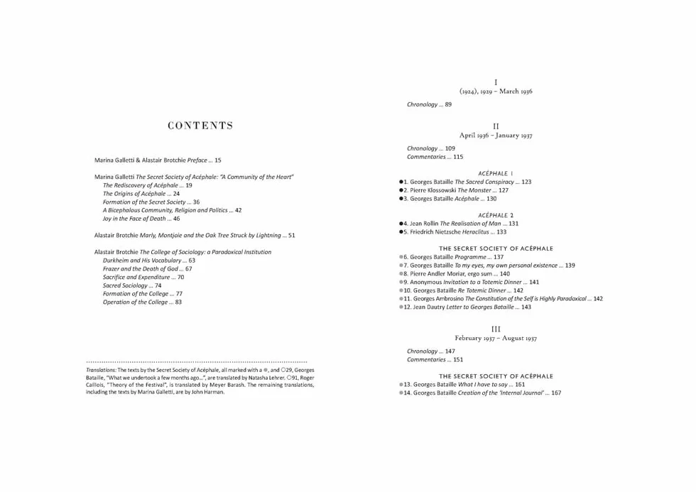 The Sacred Conspiracy: The Internal Papers of the Secret Society of Acéphale and Lectures to the College of Sociology