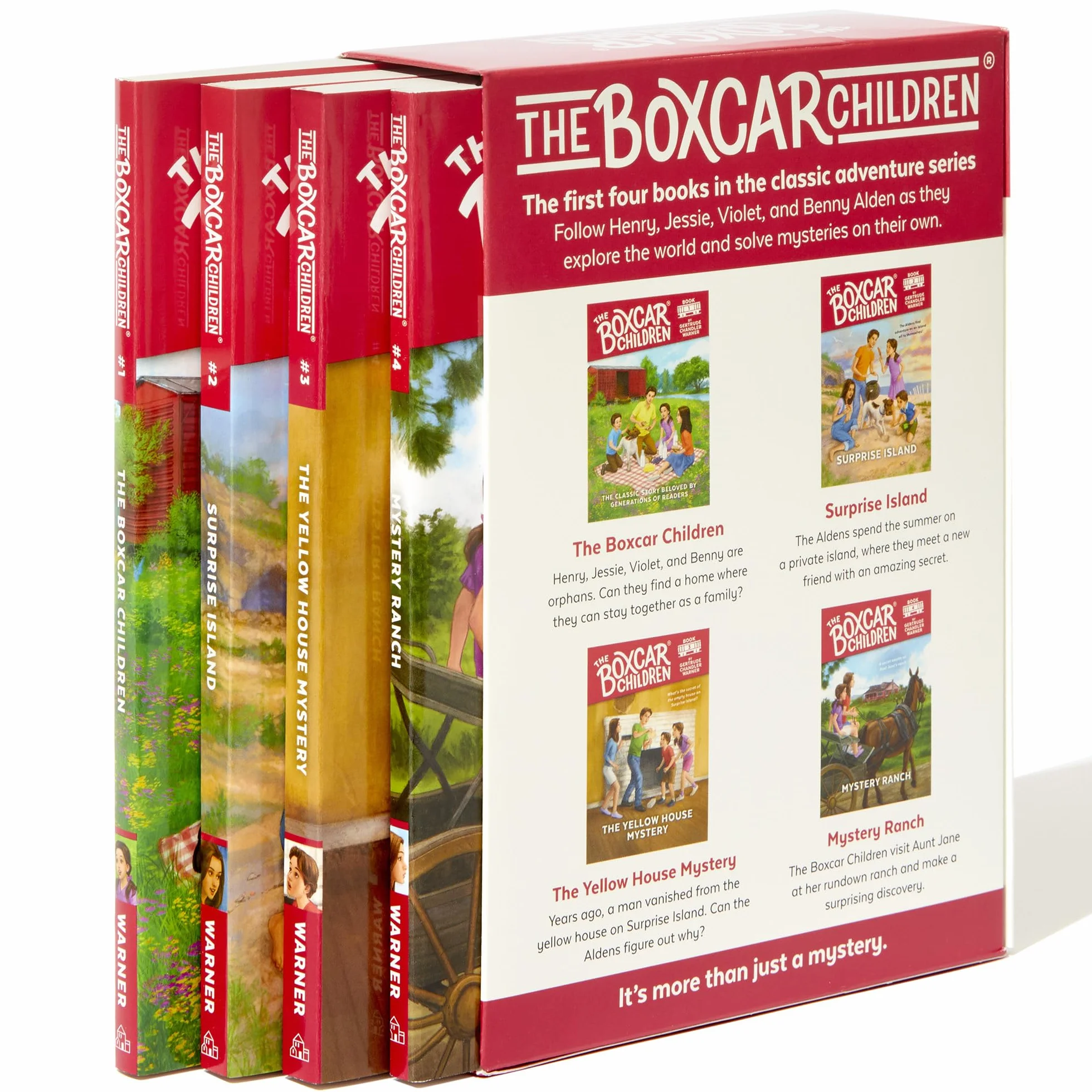 The Boxcar Children Mysteries Boxed Set 1-4: The Boxcar Children; Surprise Island; The Yellow House; Mystery Ranch