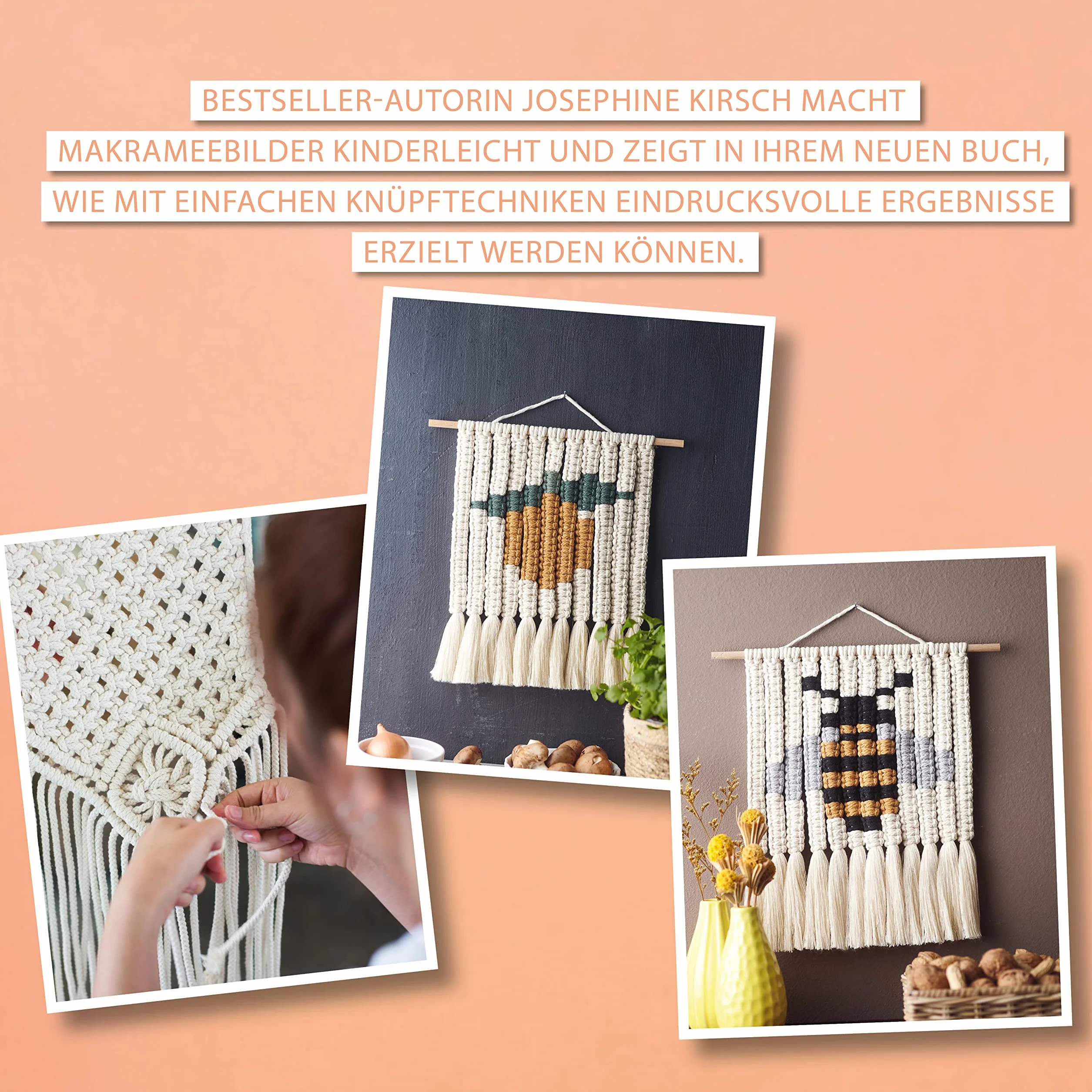 Makramee Wandbilder Kreuzknoten-Design Landschaften Muster Symbole Josephine Kirsch