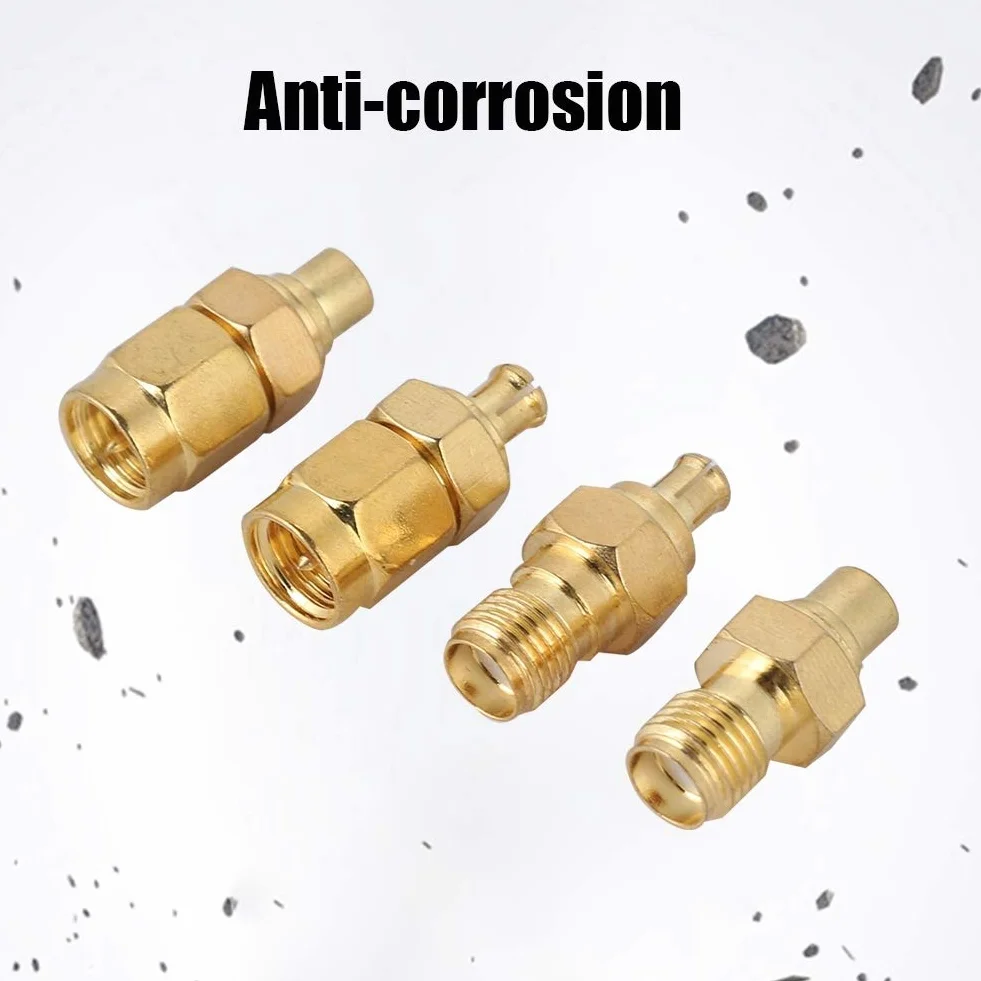 ASHATA MCX-to-SMA Adapter - 4-Piece Nickel-Plated Brass, 50 Ohm Impedance for Antenna Radio, Corrosion Protection RF Coaxial Connection