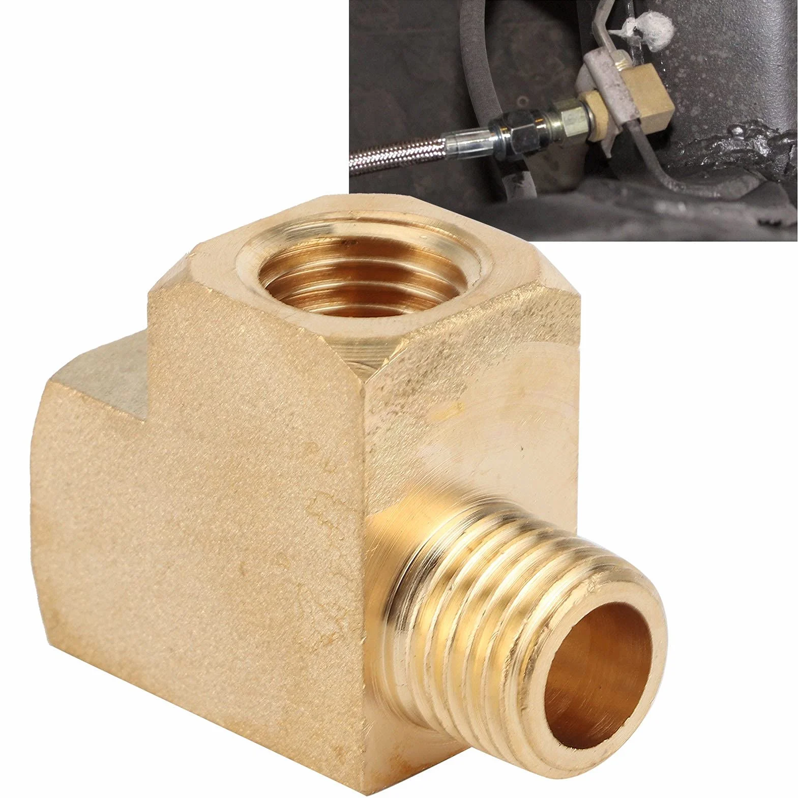 Trójnik Mosiężny 1/8 Cala NPT 1000 PSI Malex