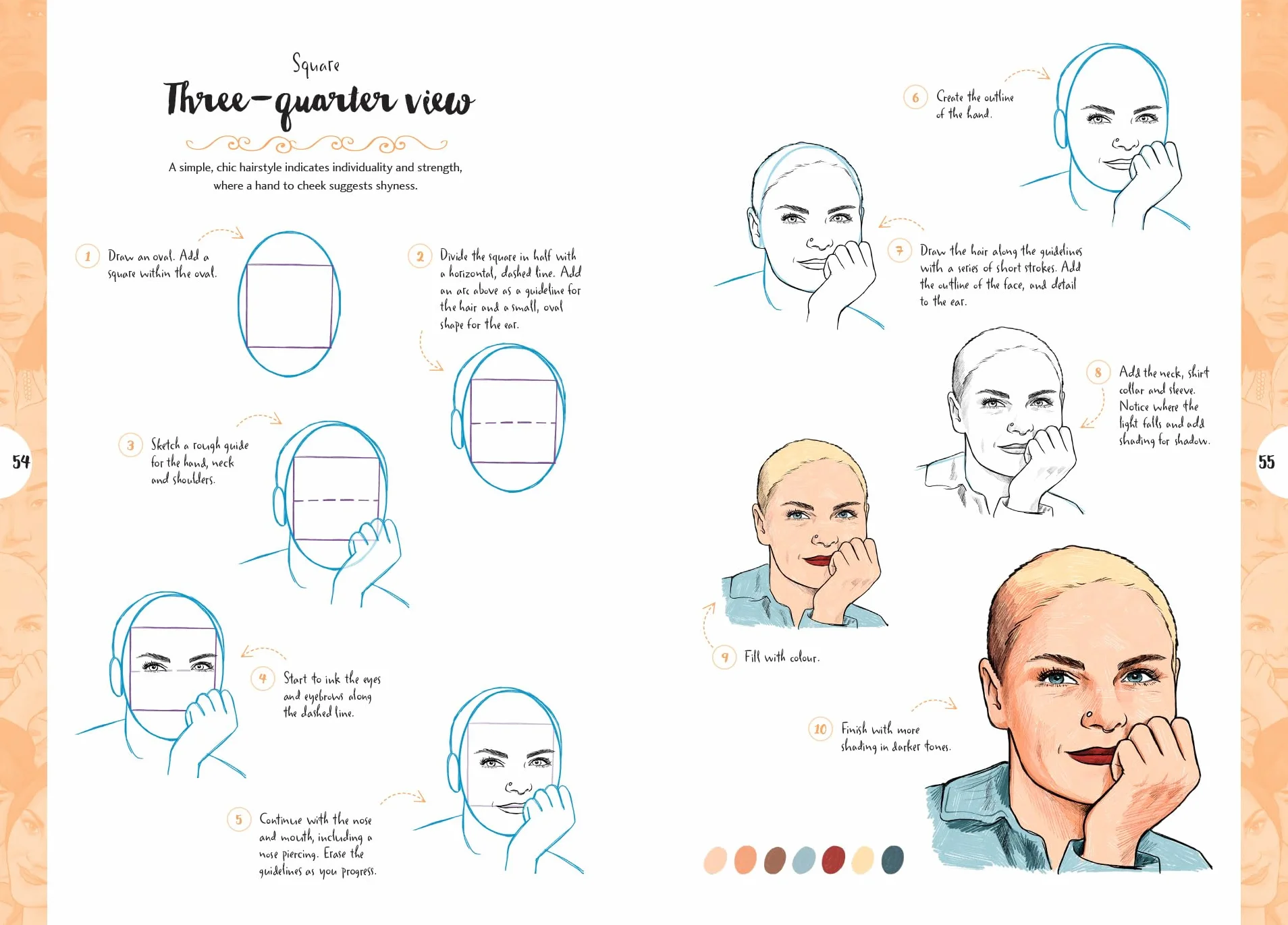 10 Step Drawing: Faces: Draw Over 50 Fabulous Faces in 10 Easy Steps