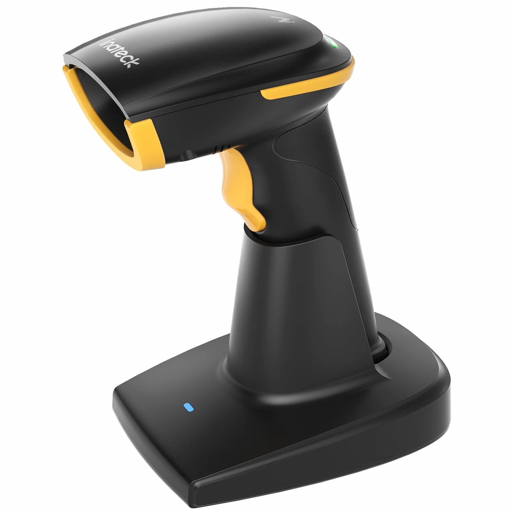 Inateck Skaner kodów kreskowych Bluetooth 2D, bezprzewodowy skaner kodów QR 2D z akumulatorem 2600 mAh i inteligentną stacją ładującą, ręczny skaner obsługuje AI, aplikację, SDK, BCST-36