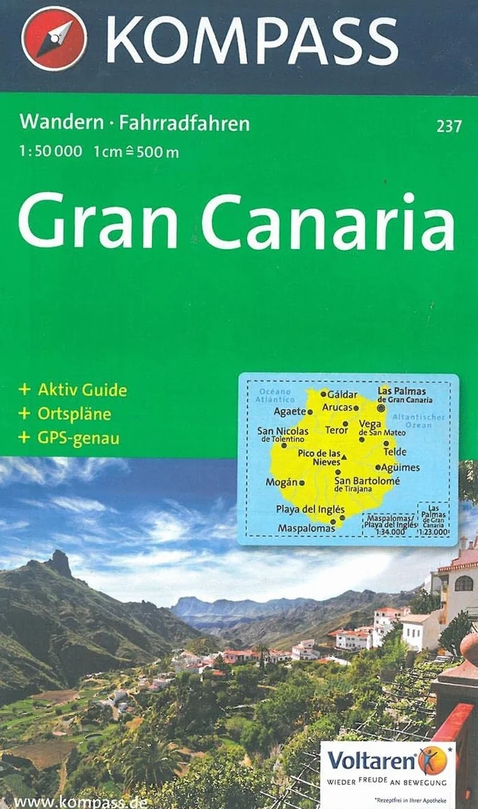 GRAN CANARIA 1:50 000 Wanderkarte mit GPS genau, Aktiv Guide, Ortsplänen und Radwegen