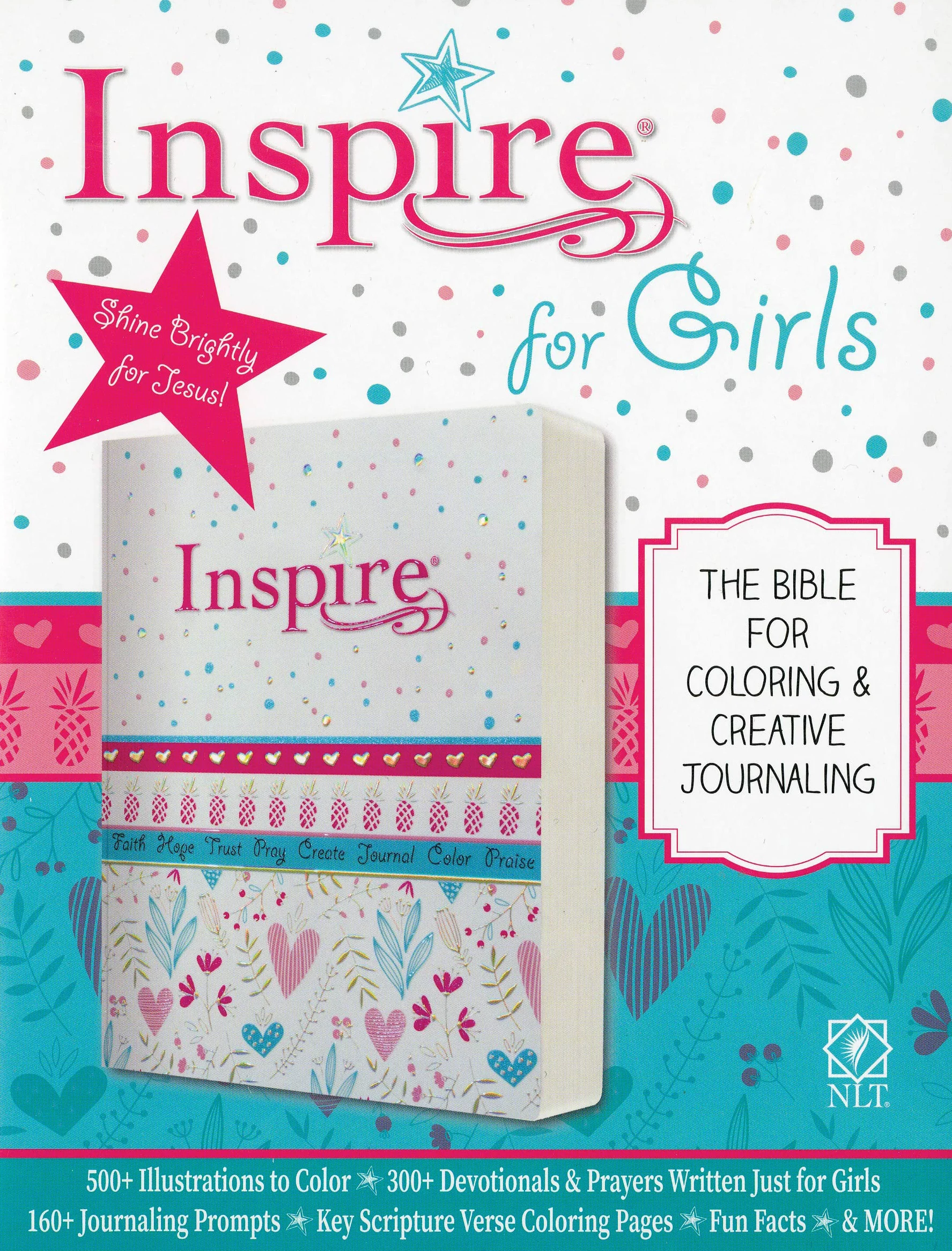 Inspire Bible for Girls New Living Translation Coloring Creative Journaling