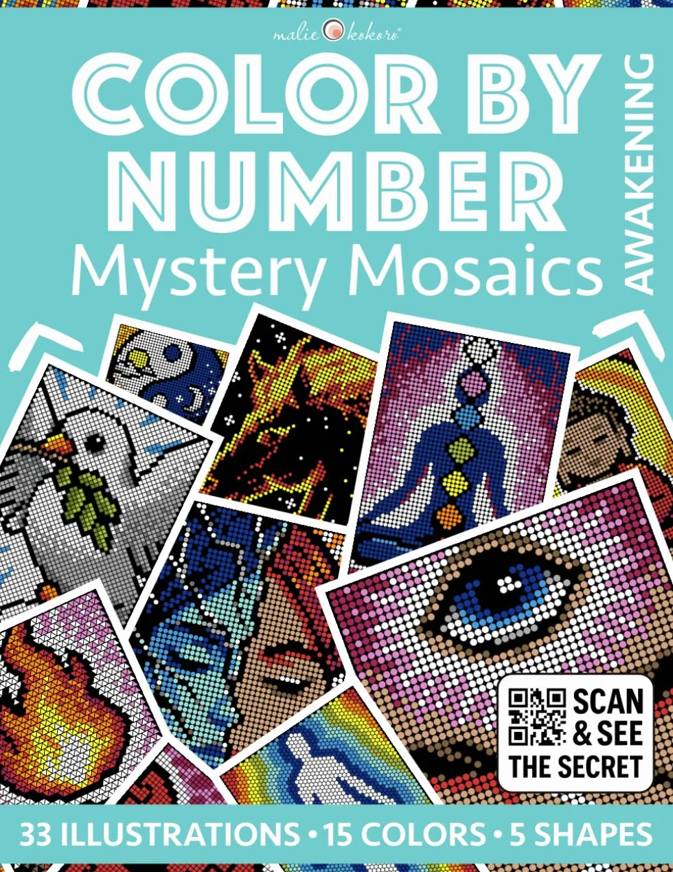 Color by Number: Awakening Mystery Mosaics Coloring Book for Adults Spiritual Symbols Relaxation Mindfulness