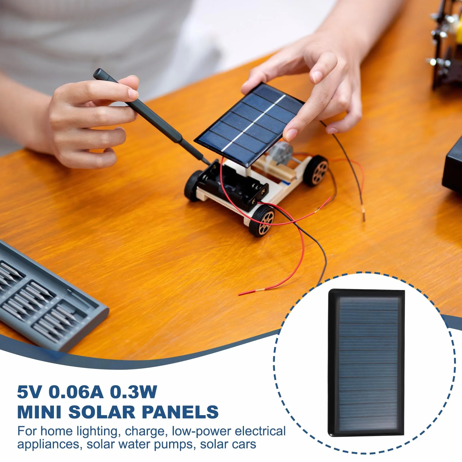 QUARKZMAN 2 sztuki 5 V 0,3 W 0,06 A mini moduły słoneczne do energii słonecznej, małe ogniwa fotowoltaiczne do ładowania materiałów elektrycznych DIY, zestaw systemów solarnych, 2,68" x 1,46"