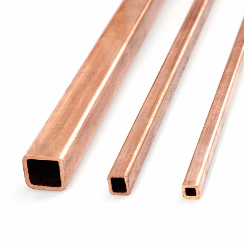 Rura kwadratowa miedziana bezszwowa T2 5x5x1 mm 500 mm fioletowa