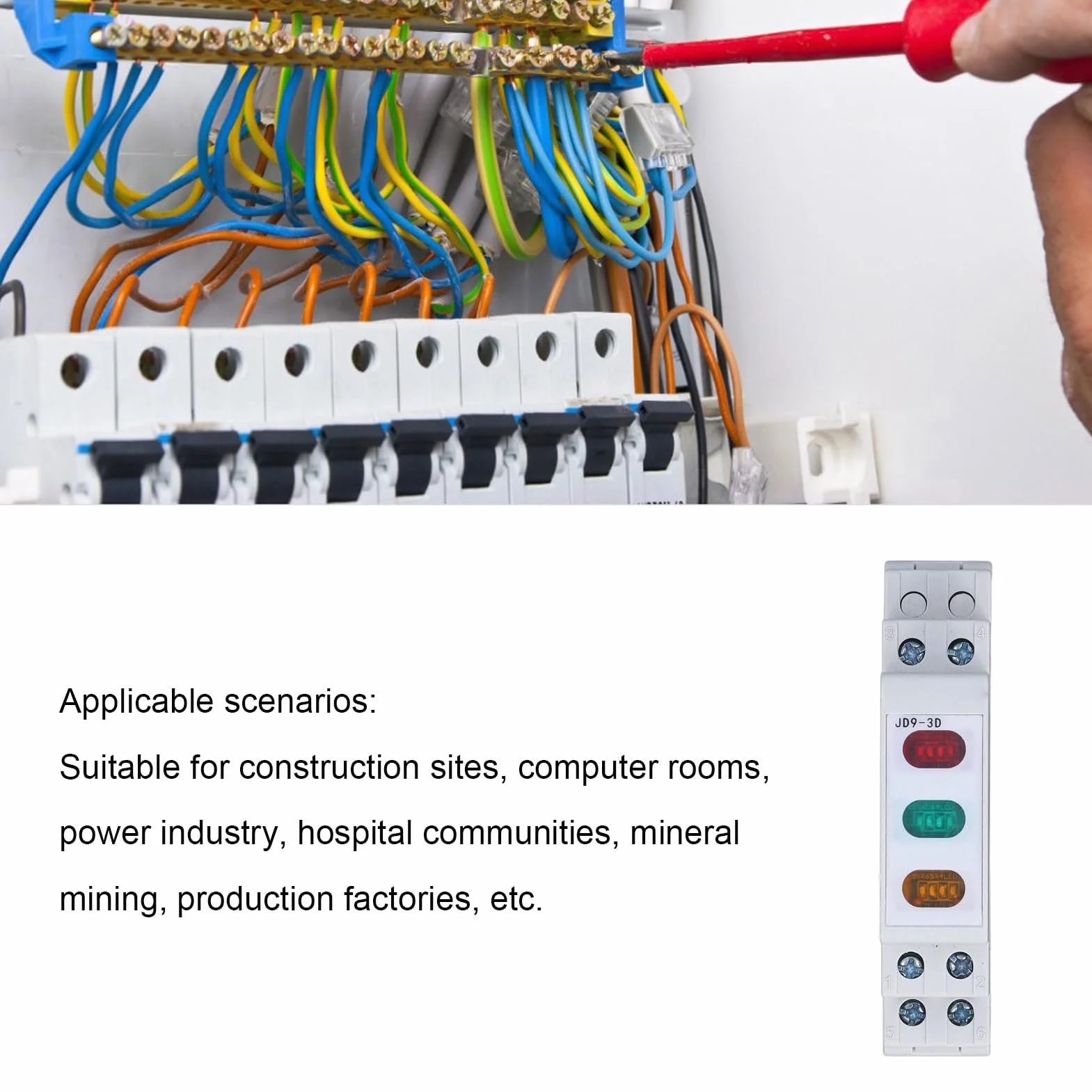 Lampka Kontrolna LED Czerwony Żółty Zielony Rozrusznik Magnetyczny Styk AC DC 230 V