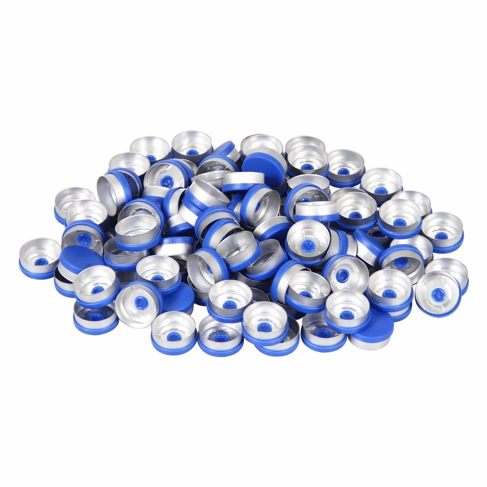 Fiolki z przezroczystego szkła 10 ml - 2-1/2 dram przezroczyste szklane fiolki z plastikowymi aluminiowymi klapkami i gumowymi korkami, 100 sztuk, fiolka laboratoryjna z płaskim dnem 20 mm