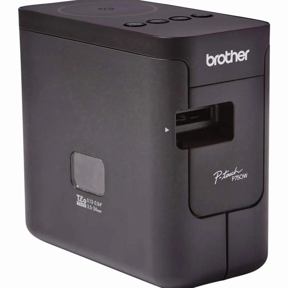 Brother PT-P750W urządzenie do etykietowania do komputera wraz z Wi-Fi i NFC (do taśm TZE o szerokości od 3,5 do 24 mm, prędkość drukowania do 30 mm/s)