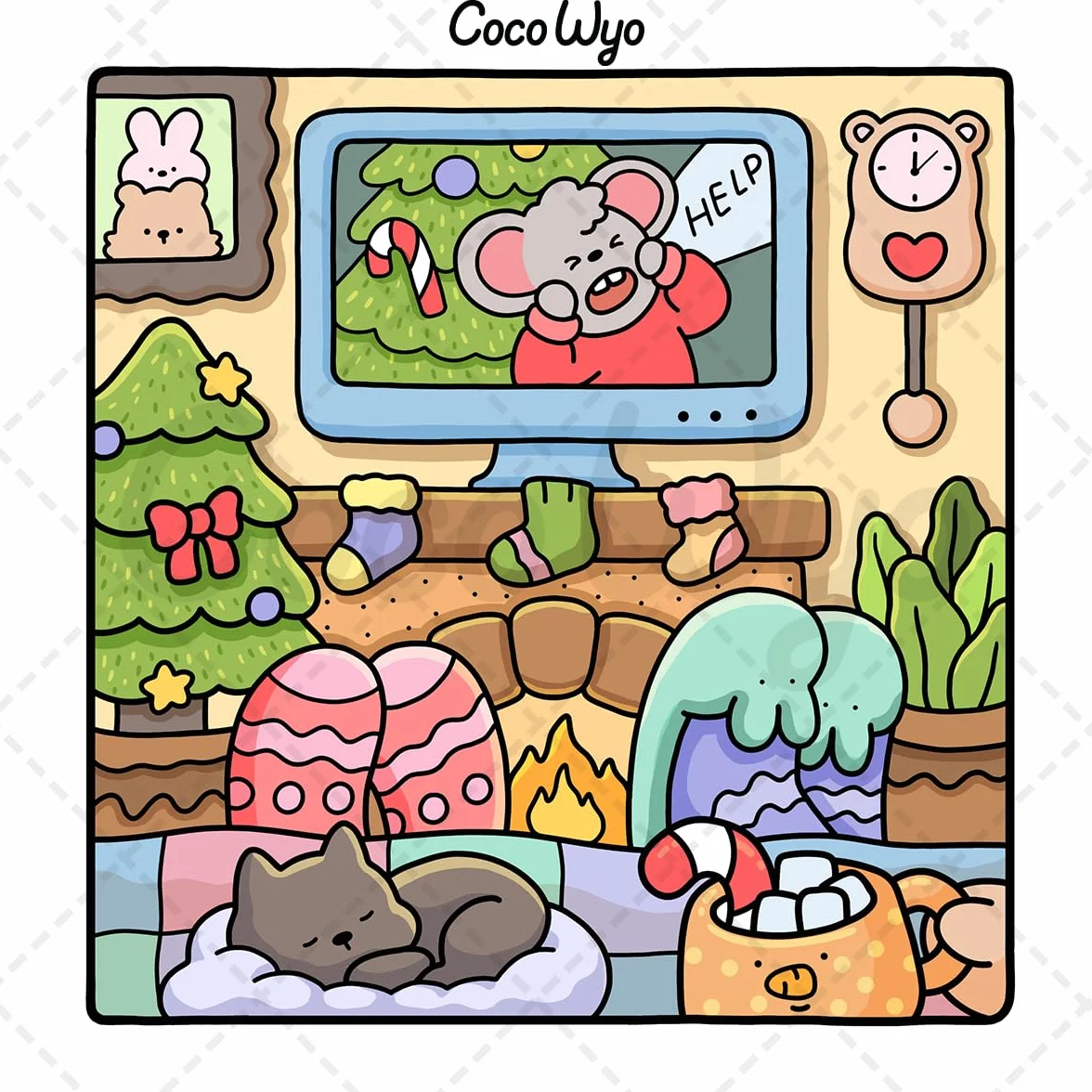 Comfy Days: Coloring Book for Adults and Teens Featuring Super Cute Animal Characters in Cozy Hygge Moments for Relaxation