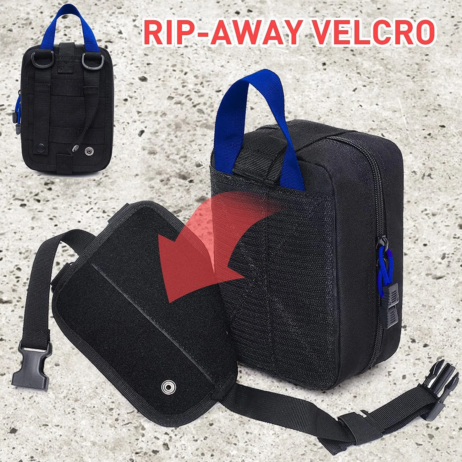 Medyczna torba taktyczna MOLLE, EMT IFAK Rip-Away Utility Pouch na kemping, polowanie, wędrówki, do domu, samochodu i przygody (czerwona + brązowa)