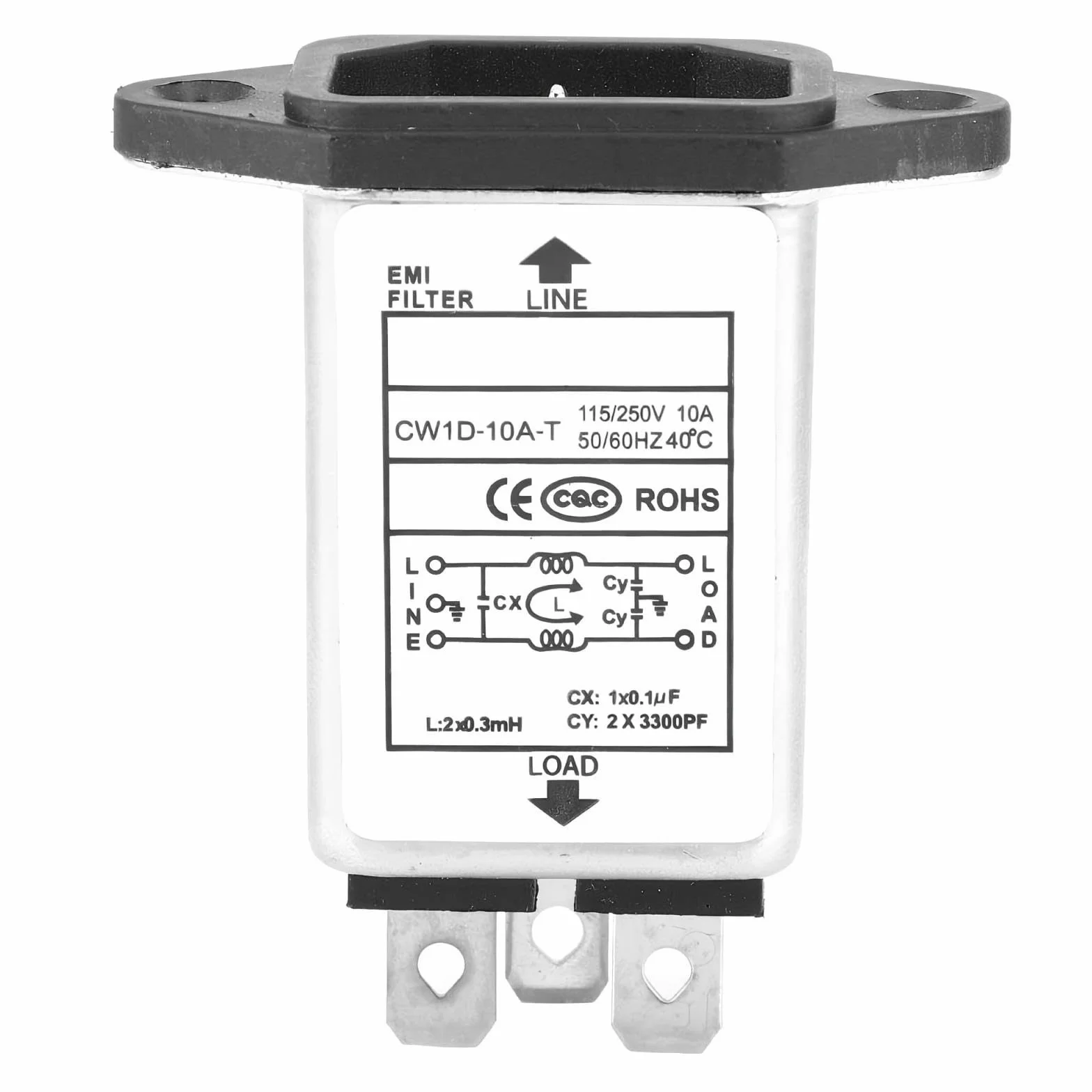 Filtr EMI gniazdo Panel Mount 10A komponentów elektronicznych