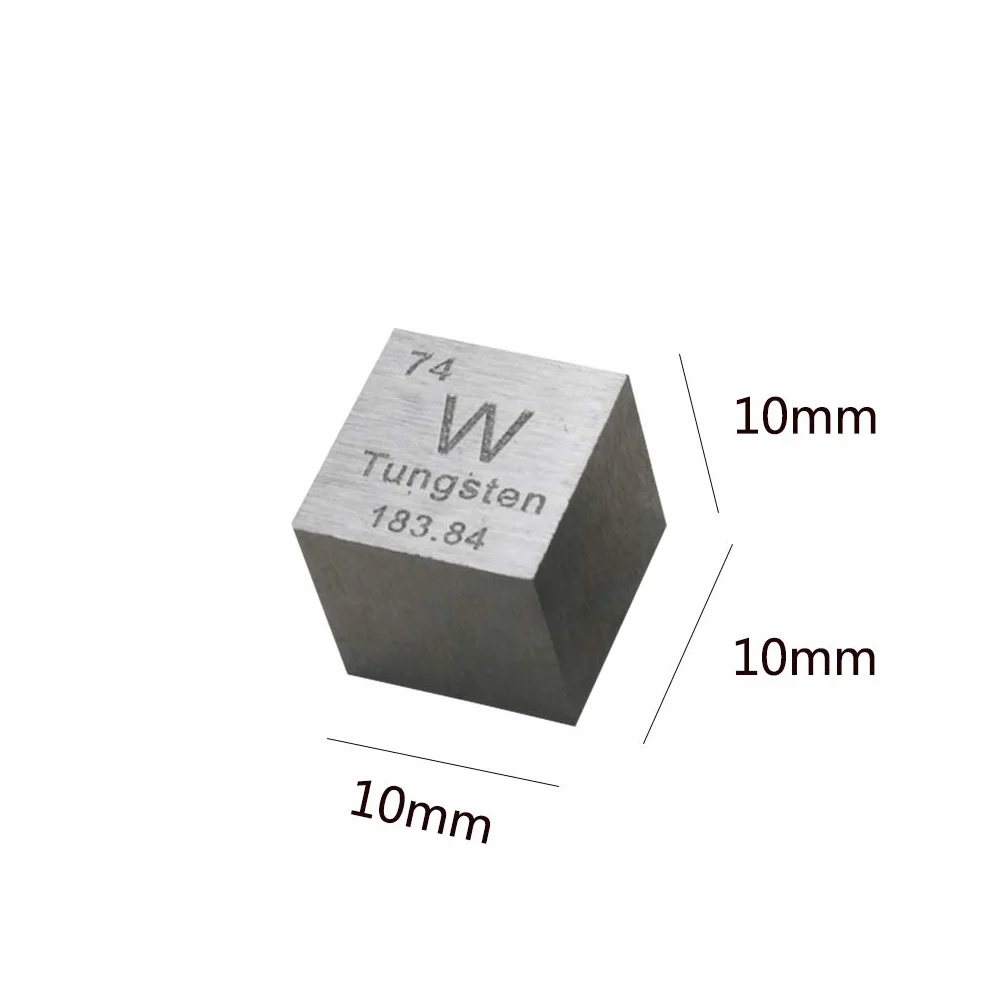 Wolfram metalowa kostka 99,95% grawerowany układ okresowy W próbka