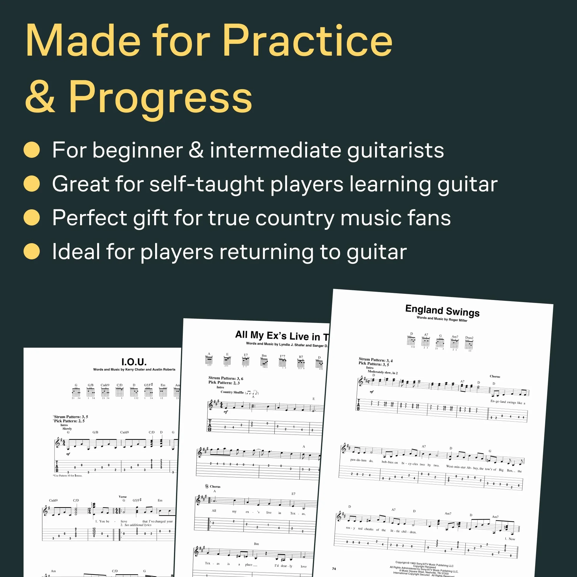 Country Classics for Easy Guitar: Easy Guitar With Notes and Tab