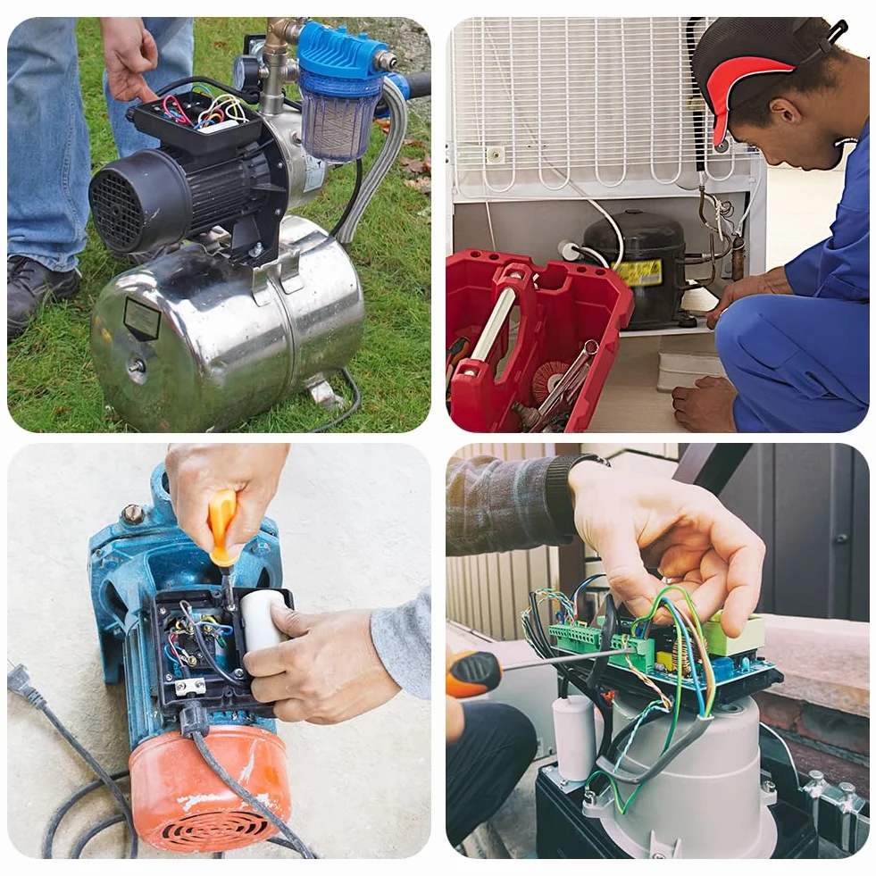 OFFCUP Kondensator roboczy CBB60 12μF 450V 4-pinowy 50/60Hz do sprężarki powietrza