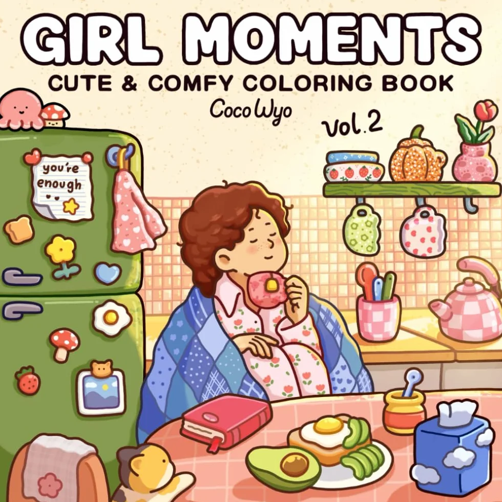 Girl Moments: Vol. 2 Coloring Book for Adults and Teens Cute Cozy Daily Activities Relaxation