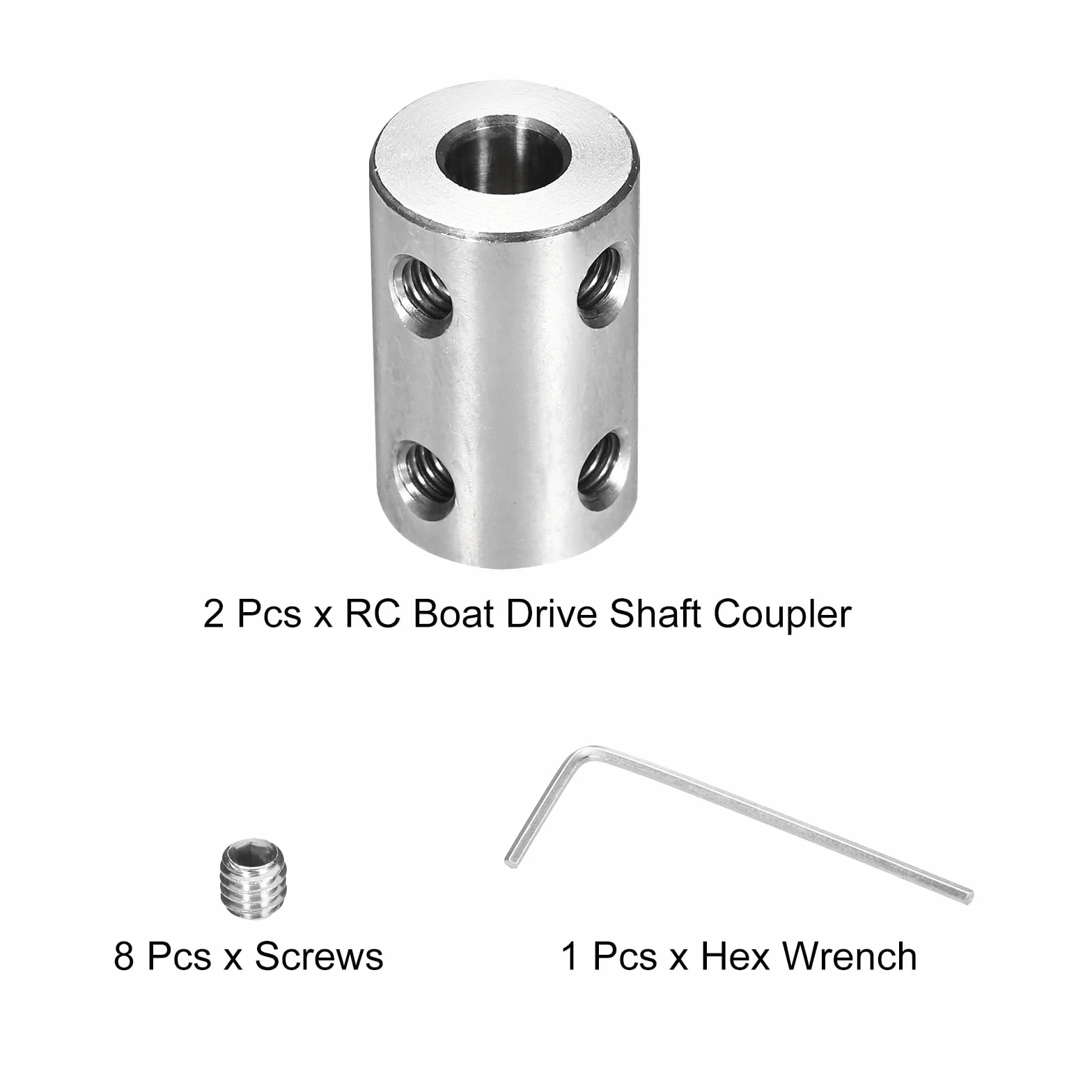 QUARKZMAN Sztywne sprzęgło śrubowe 5 mm do 6 mm, sprzęgło wału 22 mm x 14 mm, zestaw łączników stalowych do drukarki 3D, 2 sztuki