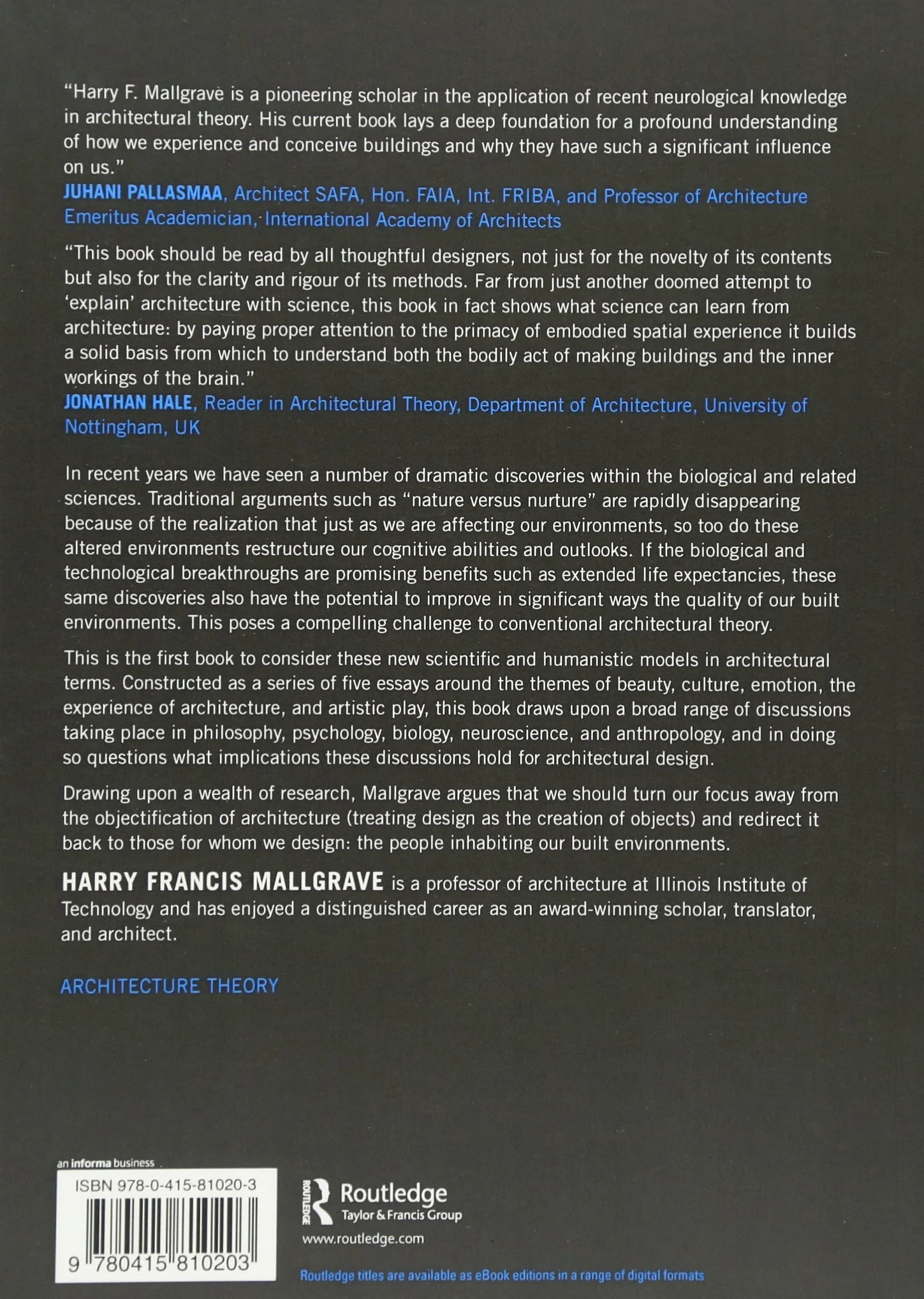 Architecture and Embodiment: The Implications of the New Sciences and Humanities for Design