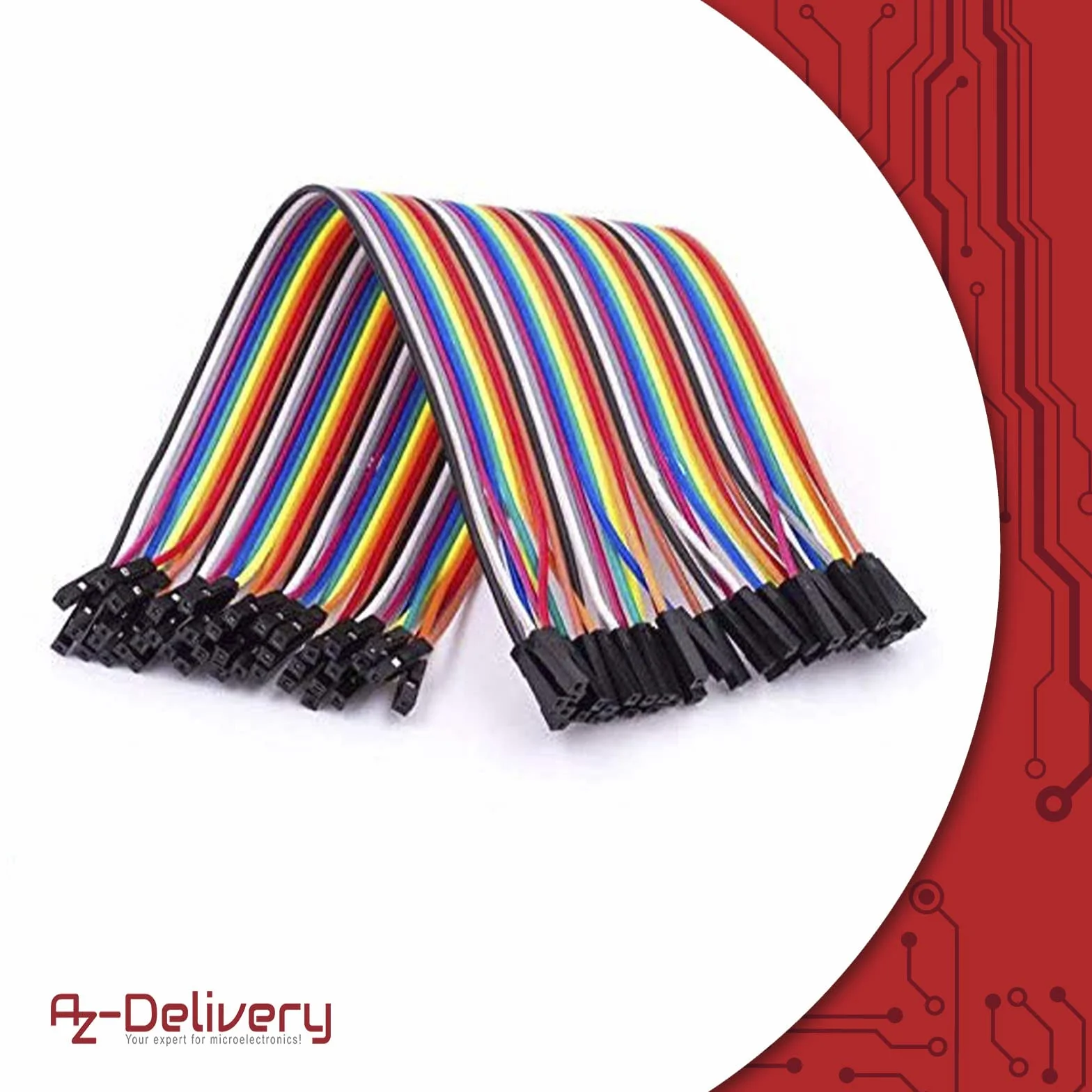 AZDelivery 3 x Przewód połączeniowy 20 cm F2M żeński do męskiego kompatybilny z Arduino i Raspberry Pi