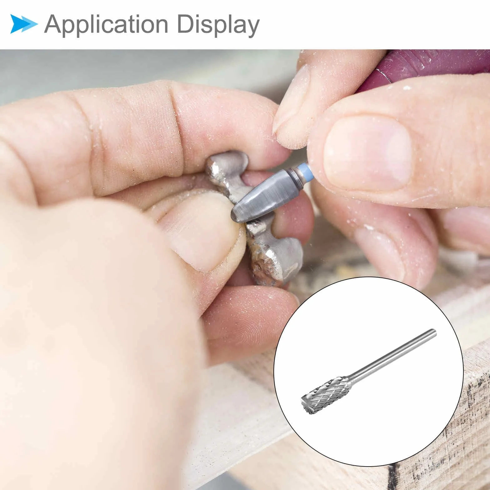 Pilnik obrotowy z węglika wolframu, trzpień 3 mm średnica 5 mm, podwójne cięcie cylinder, 2 sztuki