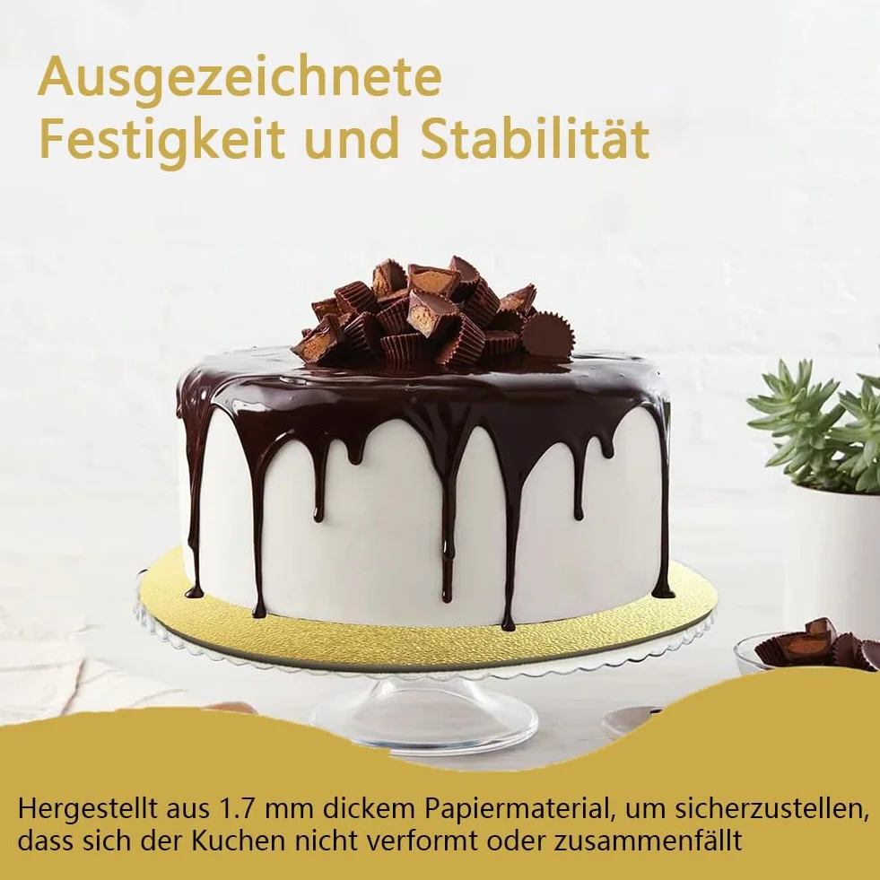 6 sztuk patery na tort, 3 rozmiary spodu, okrągłe, z kartonu, wielokrotnego użytku, idealne na urodziny, wesela, imprezę