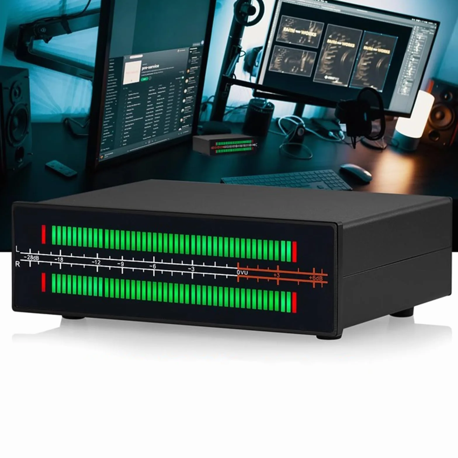 Analizator widma audio LED 8 efektów wyświetlania PPM/VU konwerter audio rozdzielacz