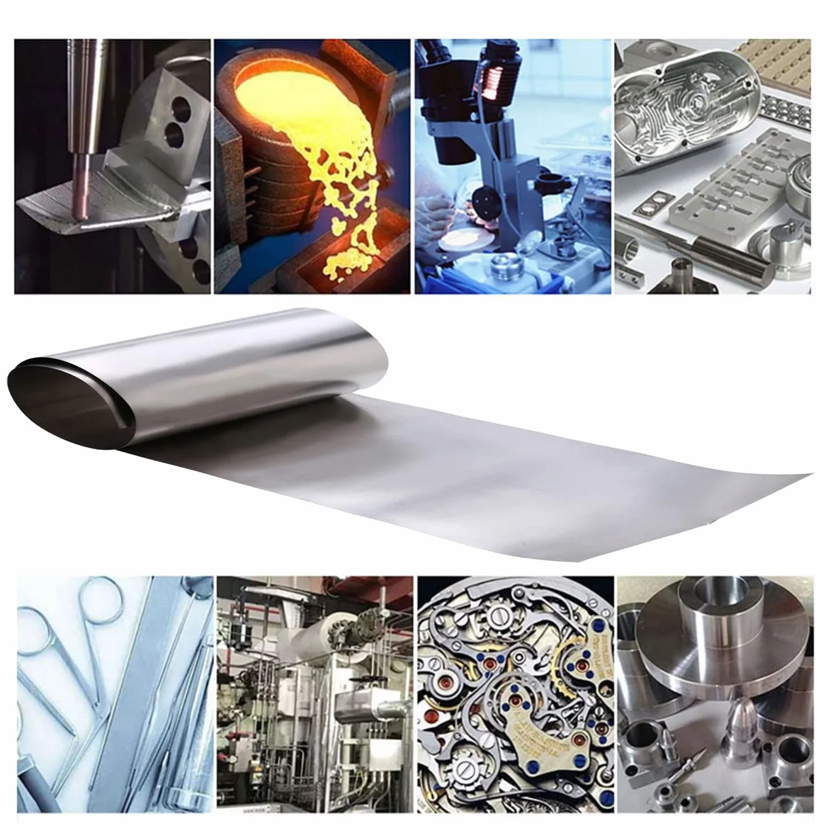Folia tytanowa Wysoka czystość - Titan Foil Foil Cewka tytanowa pasek do laboratorium badań naukowych,Thickness 0.3mm,200mmx500mm
