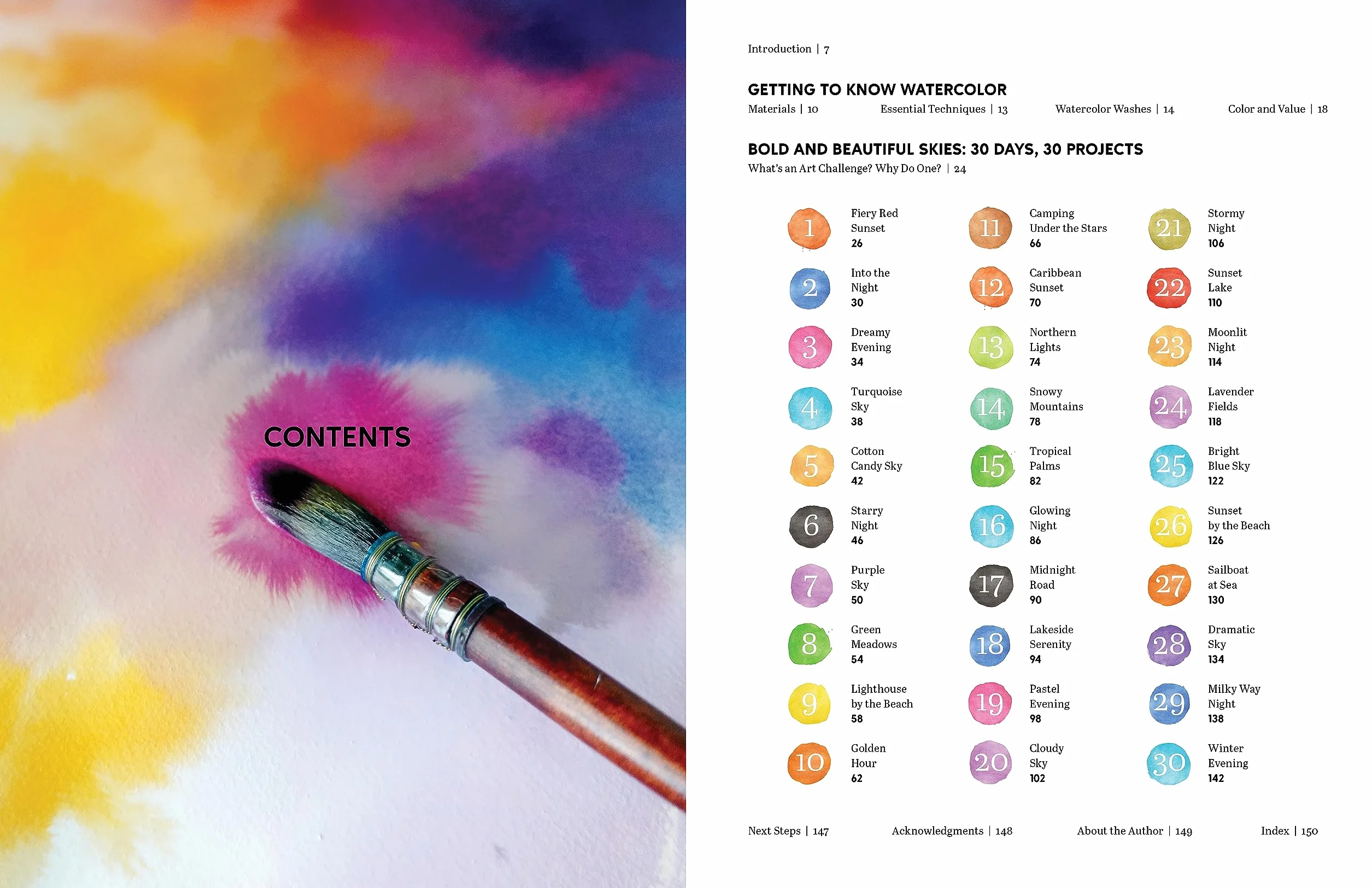 Bold and Beautiful Watercolor Skies: Learn to Paint Stunning Clouds, Sunsets, Galaxies, and More - A Master Class for Beginners