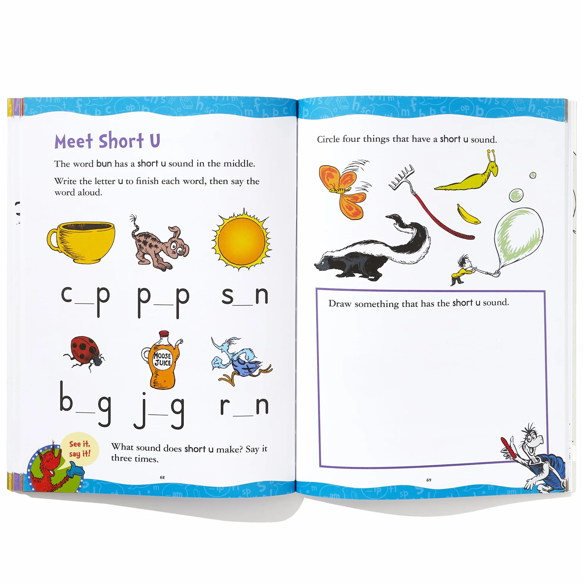Dr. Seuss Phonics Level 1 Workbook: Learn to Read for Kids Ages 4-6