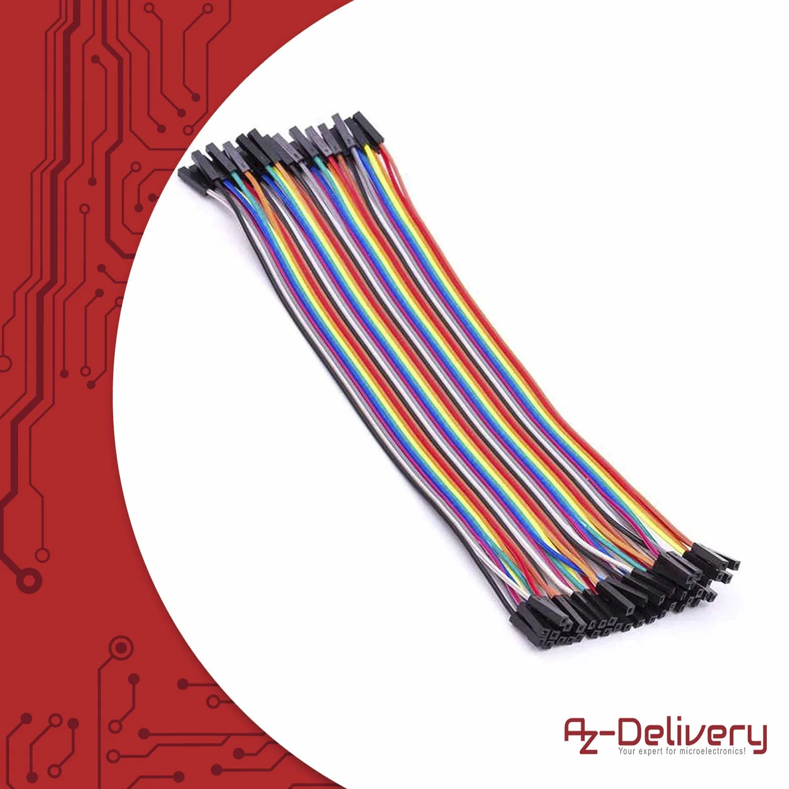 AZDelivery 3 x Przewód połączeniowy 20 cm F2M żeński do męskiego kompatybilny z Arduino i Raspberry Pi