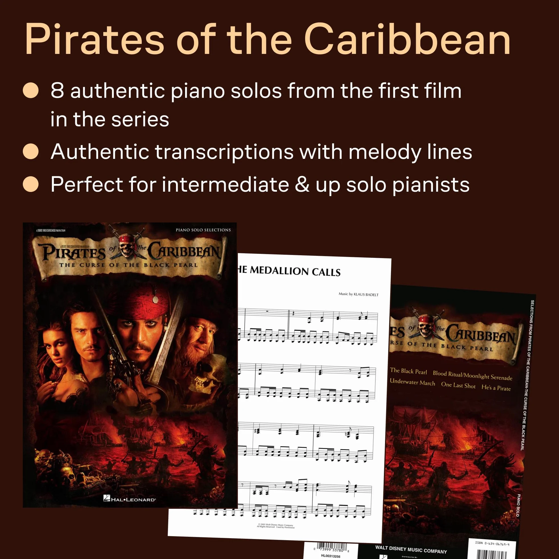 Klaus badelt : pirates of the caribbean - the curse of the black pearl - piano solo songbook