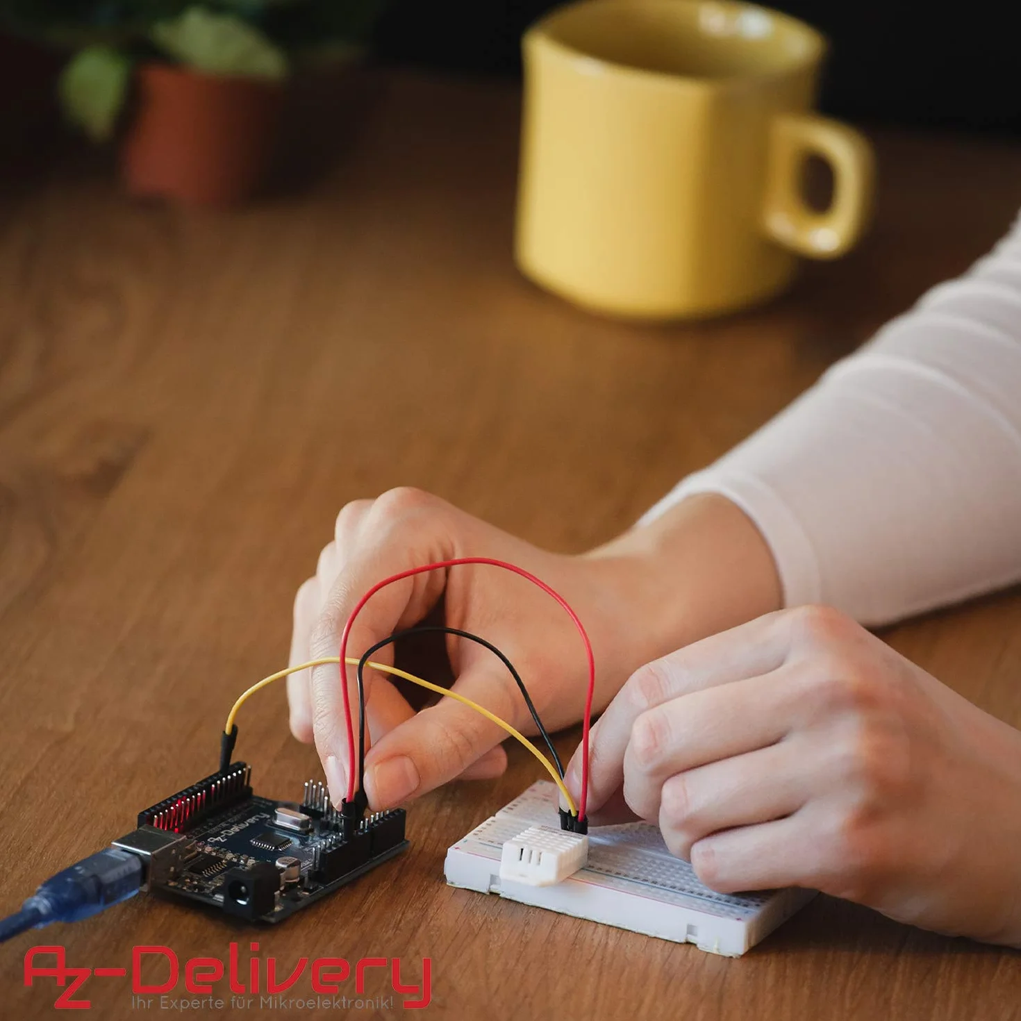 AZDelivery DHT22 AM2302 czujnik temperatury i czujnik wilgotności kompatybilny z Arduino i Raspberry Pi wraz z e-book!