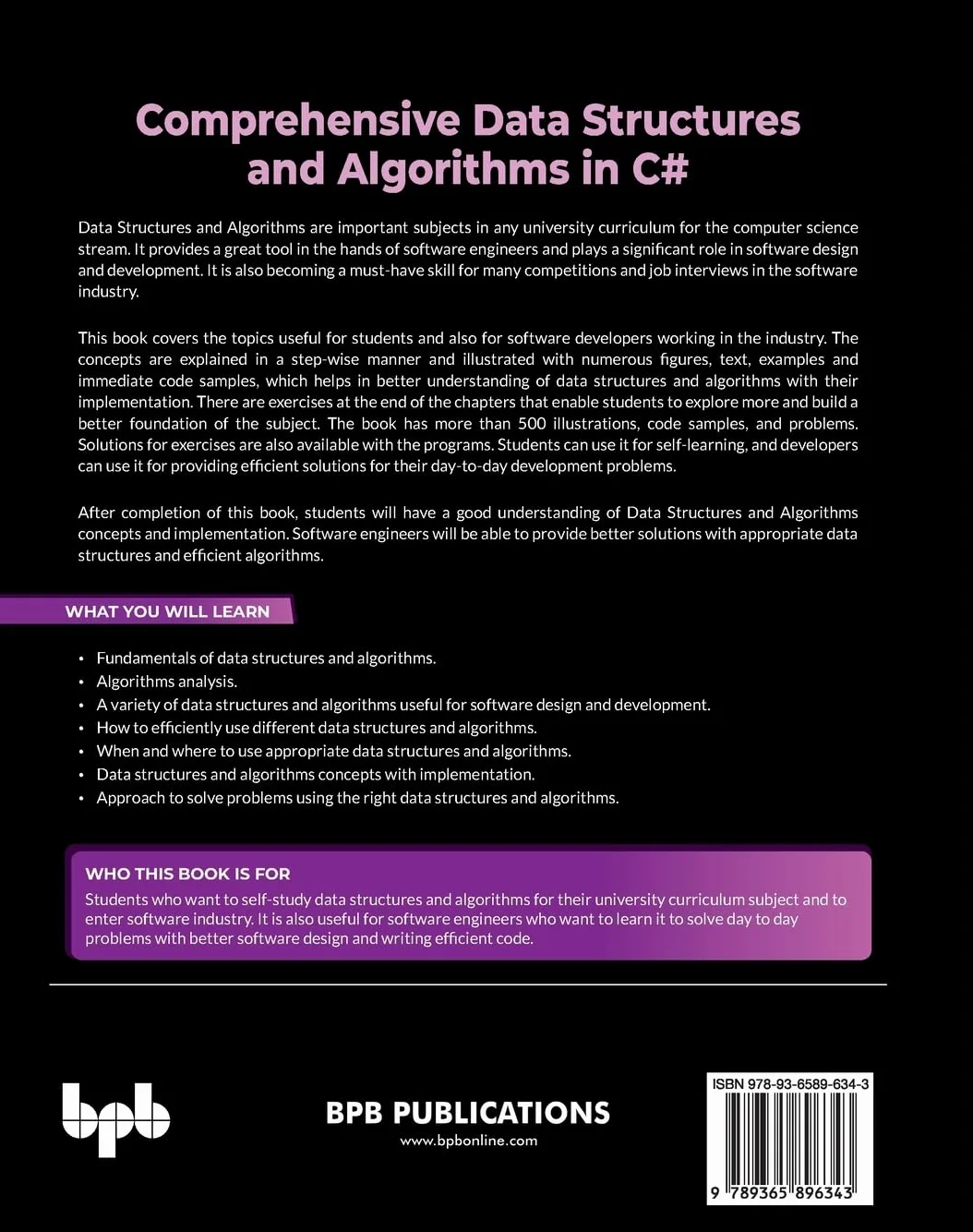 Data Structures and Algorithms in C#: 500+ Code Samples and Problems (English Edition)