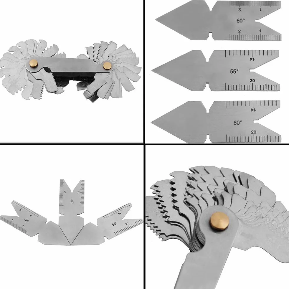 1 Szt. Skok Gwintu 2 Szt. 60 ° środek Fishtail Gauge do Mierników do Gwintowania i 1 Szt. 55 ° środek Gauge Cal Metryczny