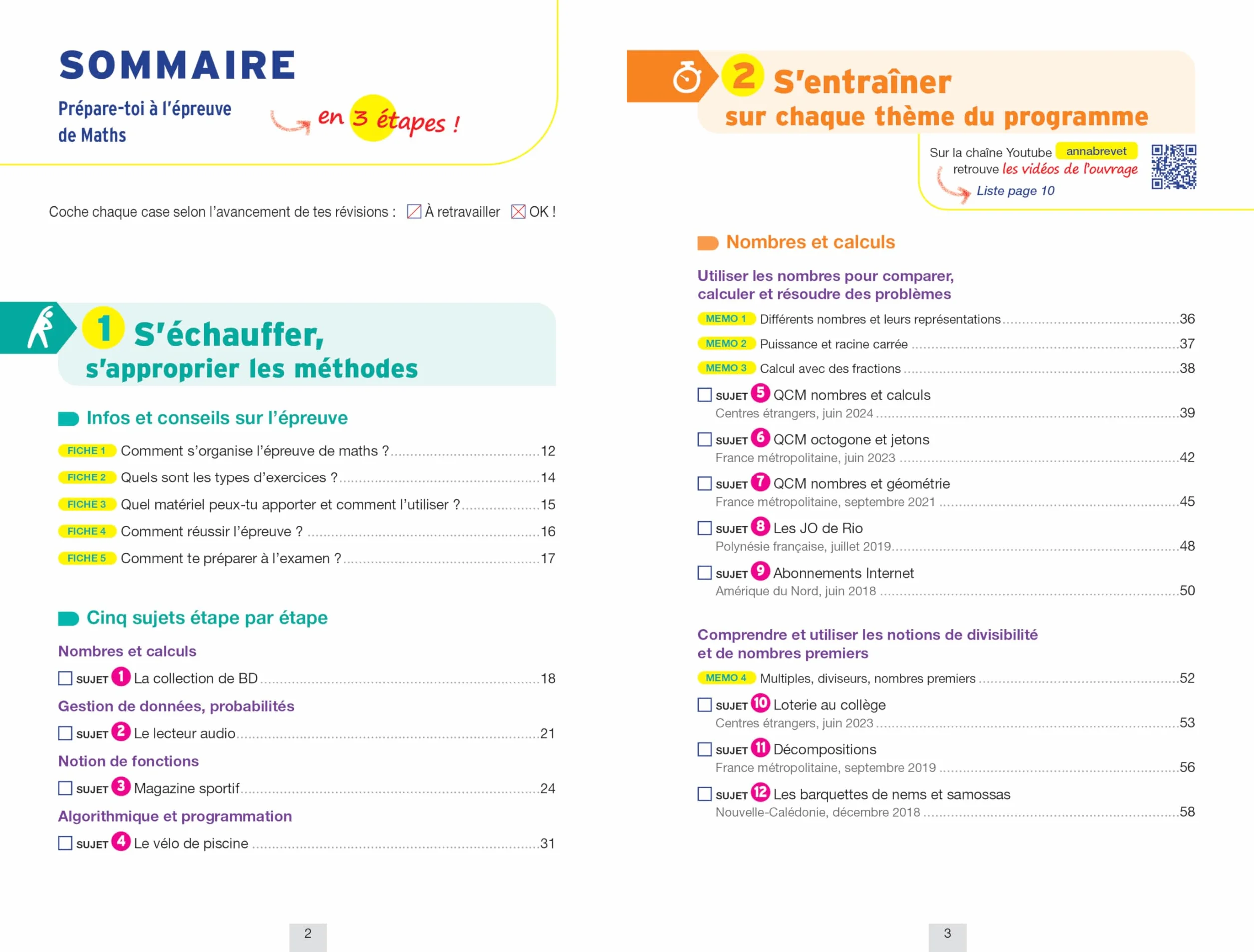 Annales du brevet 2026 - Annabrevet Maths 3e - Nouveau brevet: sujets corrigés & méthodes pour réussir son brevet