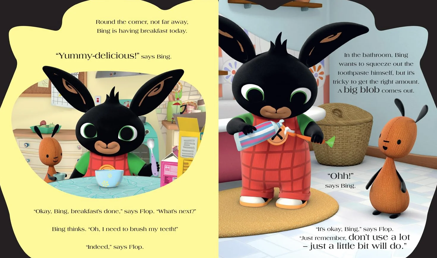 Bing Brush with Bing! Shaped Board Book for Children Toothbrushing