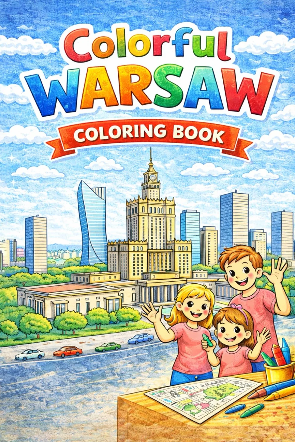 Colorful Warsaw Coloring Book: Over 50 Relaxing Pages of Iconic Landmarks – Mindfulness & Urban Art