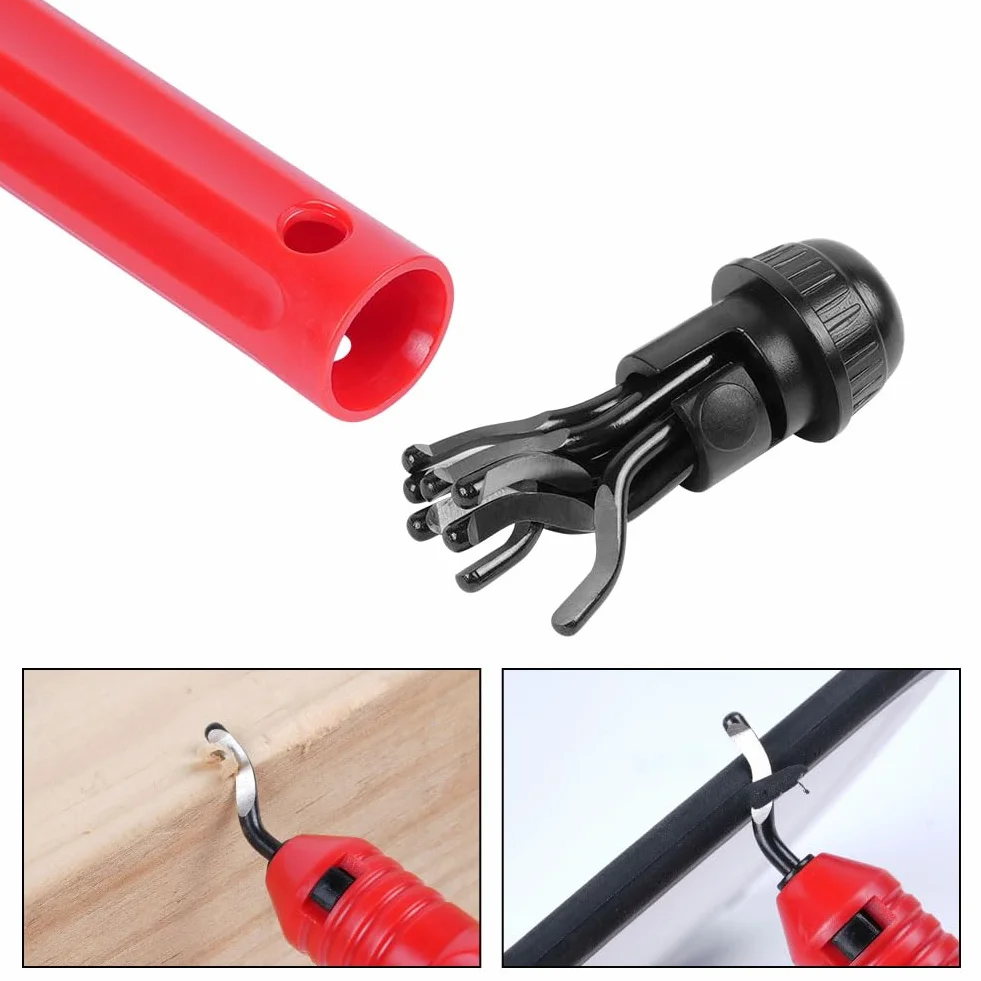 flintronic Uniwersalne narzędzie do usuwania zadziorów, z 10 zapasowymi ostrzami, obracane o 360°, narzędzie tnące do drukarki 3D, tworzywo sztuczne, aluminium i stal nierdzewna (1 narzędzie + 10