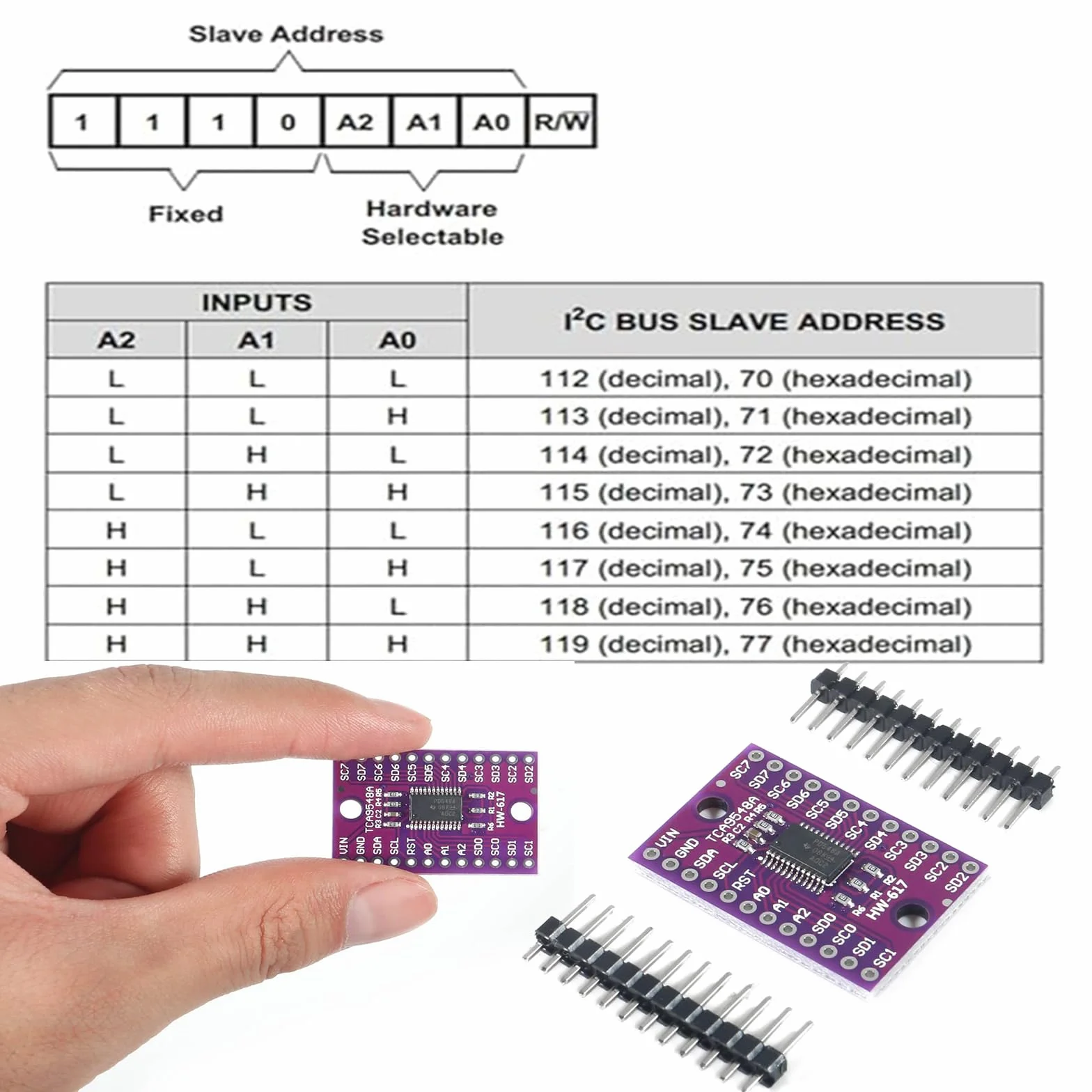 GERUI TCA9548A IIC Multiplekser Breakout Board 1,8-5V 8-kanałowy I2C