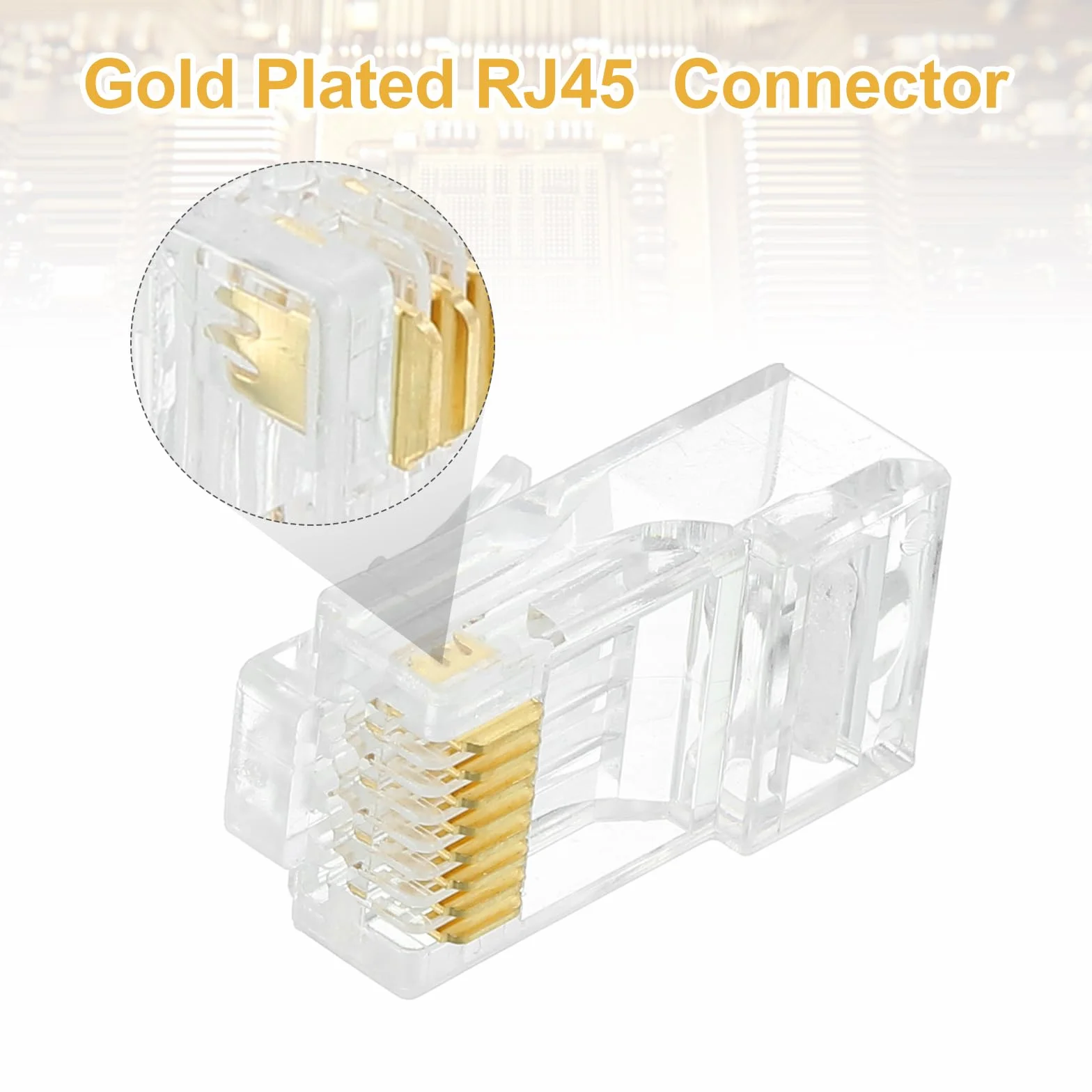 QUARKZMAN 30 szt. Złącza RJ45 Pass Through Cat6, złącze Crimper RJ45 8P8C ze złotem do pełnego lub skręconego kabla Ethernet UTP