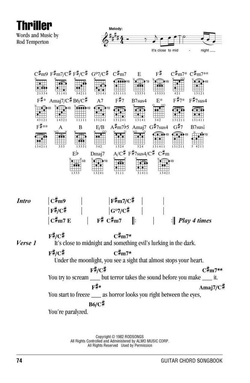 Michael Jackson Guitar Chord Songbook Recueil 27 Chansons