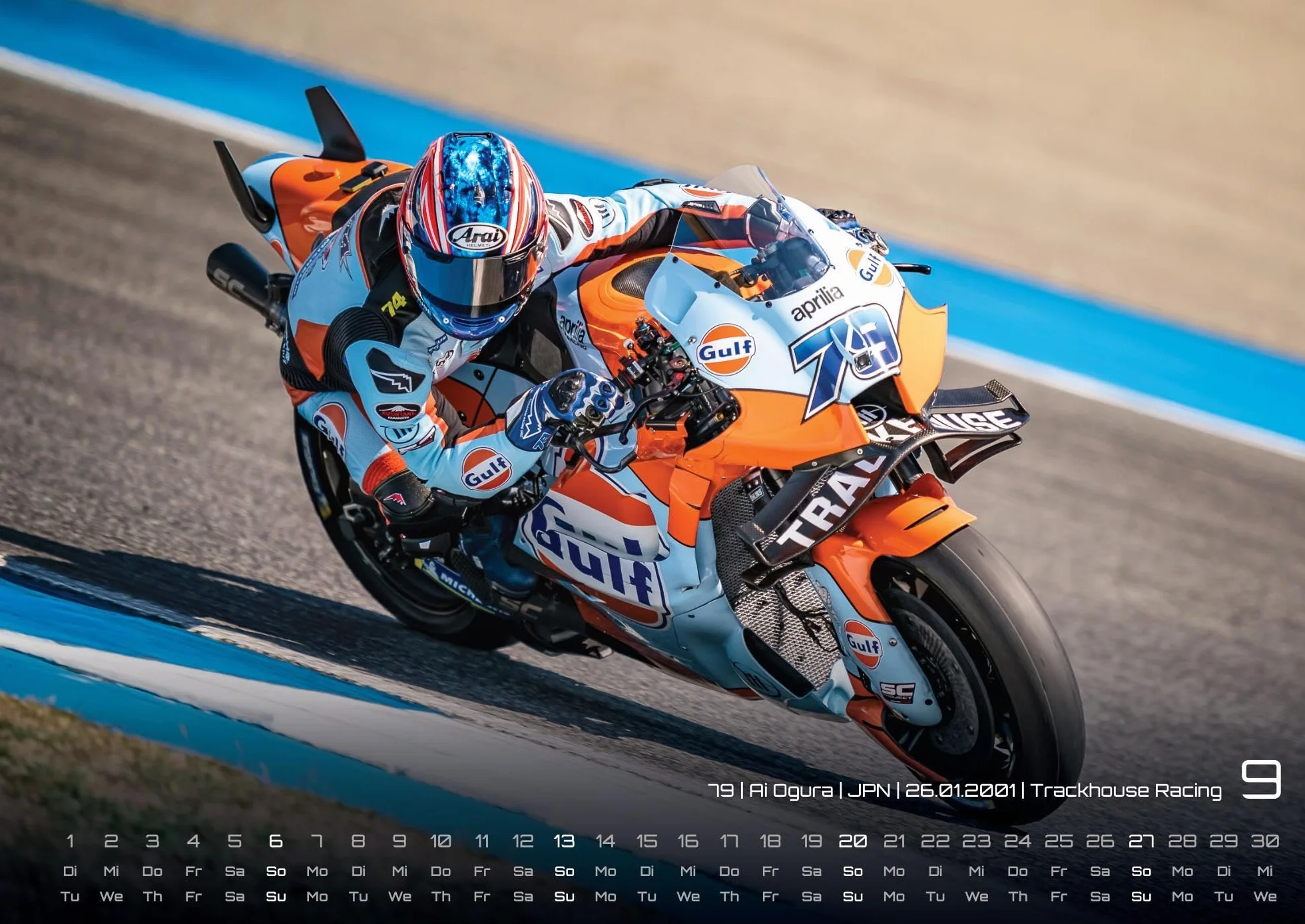 MotoGP Kalender 2026 DIN A3 Motorrad Grand Prix Wandkalender 42x30 cm