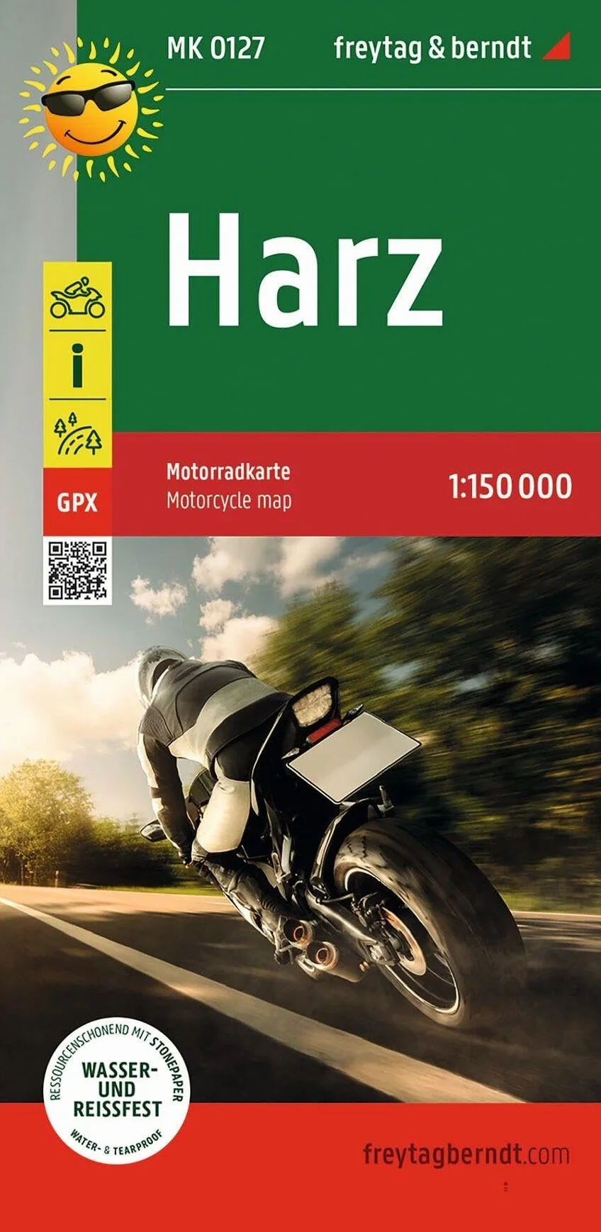 Harz Motorradkarte 1:150.000 freytag & berndt wasserfest reißfest MK 0127