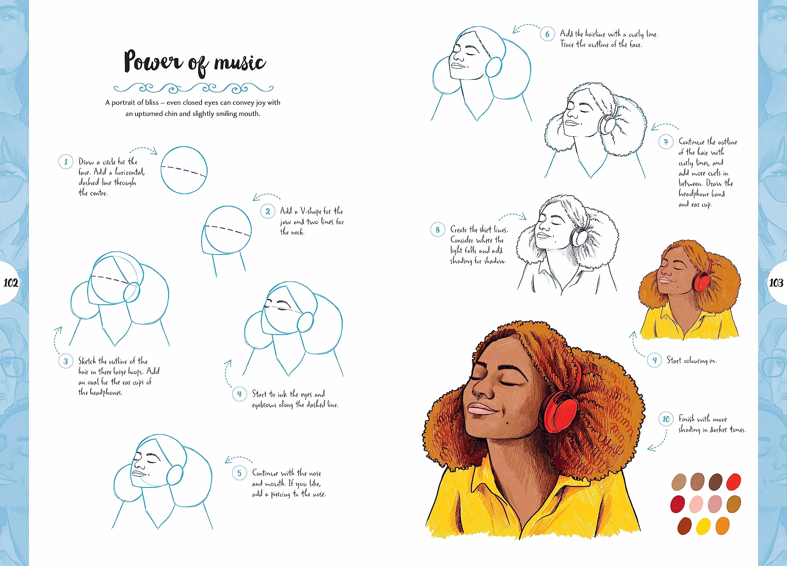 10 Step Drawing: Faces: Draw Over 50 Fabulous Faces in 10 Easy Steps